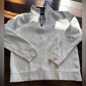 Men's Tommy Hilfiger 1/4 Zip Cream Sweater-Size L